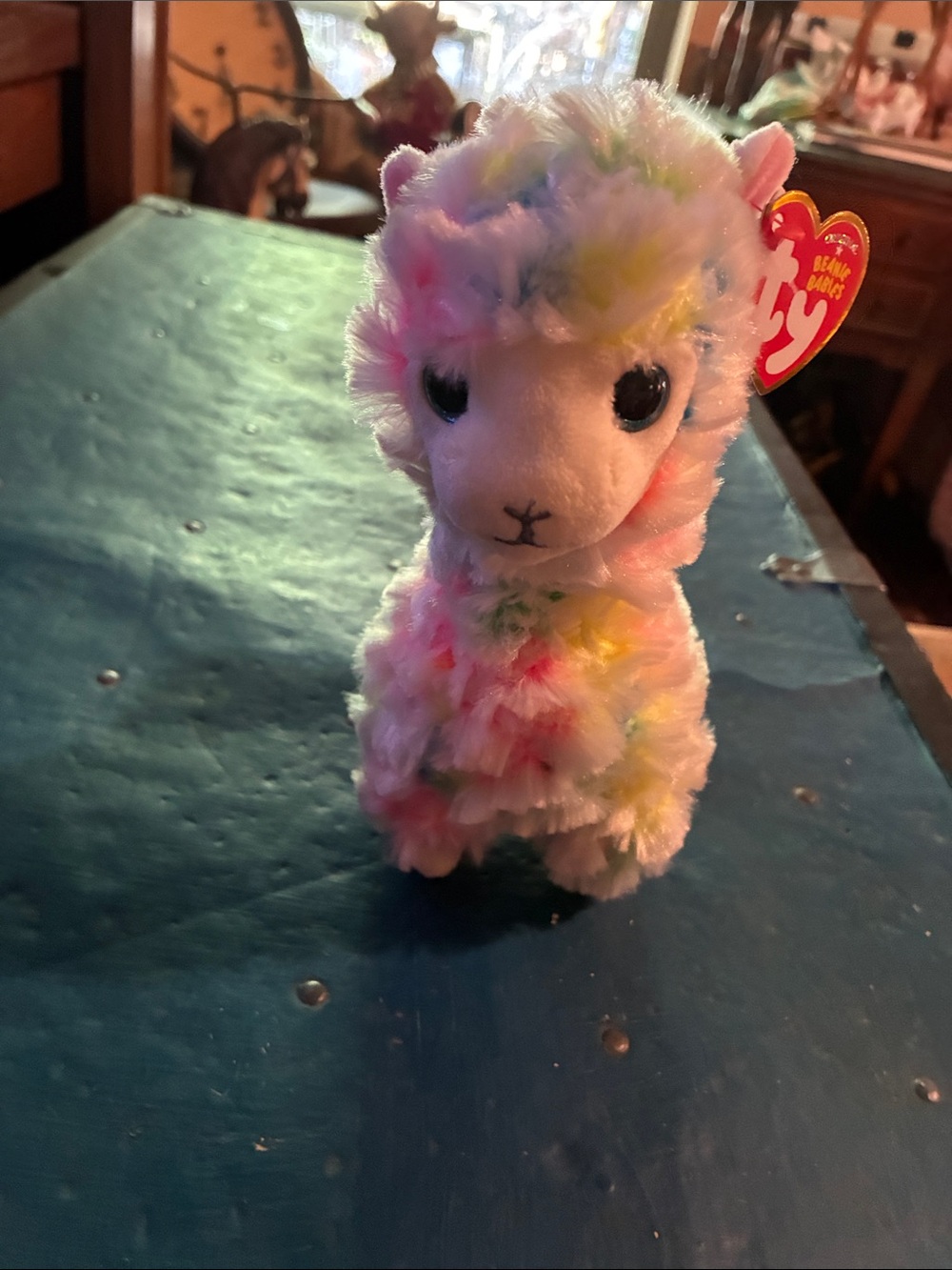 Ty Pastel Rainbow Llama Plush with Glitter Eyes